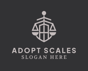 Gray Shield Legal Scale logo design