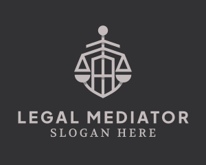 Gray Shield Legal Scale logo design