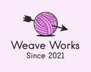 Arrow Yarn Ball  logo design