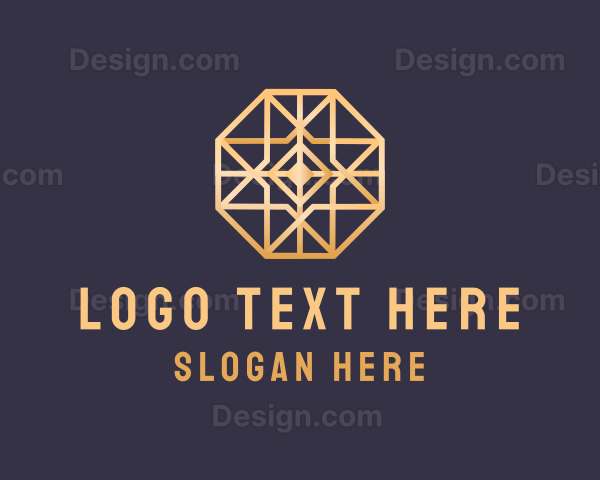 Octagon Gold Luxury Logo