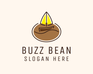 Sailboat Coffee Bean logo design