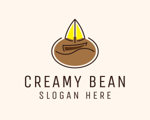 Sailboat Coffee Bean logo design