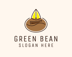 Sailboat Coffee Bean logo design