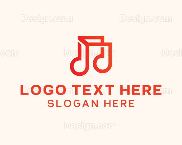 Geometric Musical Note Logo