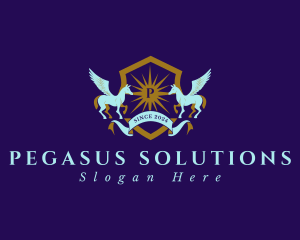 Royal Pegasus Shield logo design