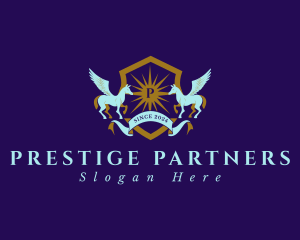 Royal Pegasus Shield logo design