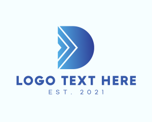 Typography - Forward Letter D logo design