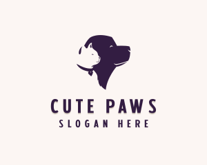 Happy Pet Cat Dog logo design