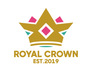 Colorful Diamond Crown logo