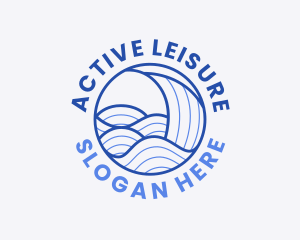 Ocean Wave Lines logo design