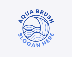 Ocean Wave Lines logo design