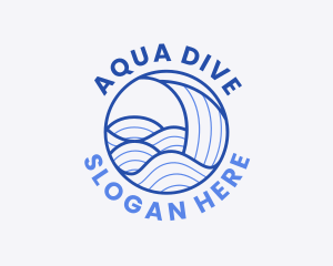 Ocean Wave Lines logo design