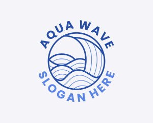 Ocean Wave Lines logo design