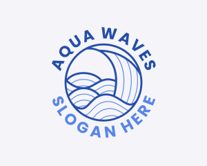 Ocean Wave Lines logo design