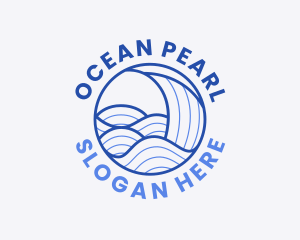 Ocean Wave Lines logo design