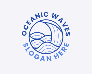 Ocean Wave Lines logo design