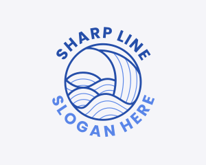 Ocean Wave Lines logo design