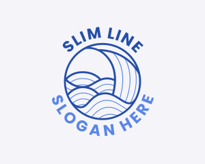 Ocean Wave Lines logo design