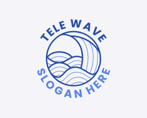 Ocean Wave Lines logo design