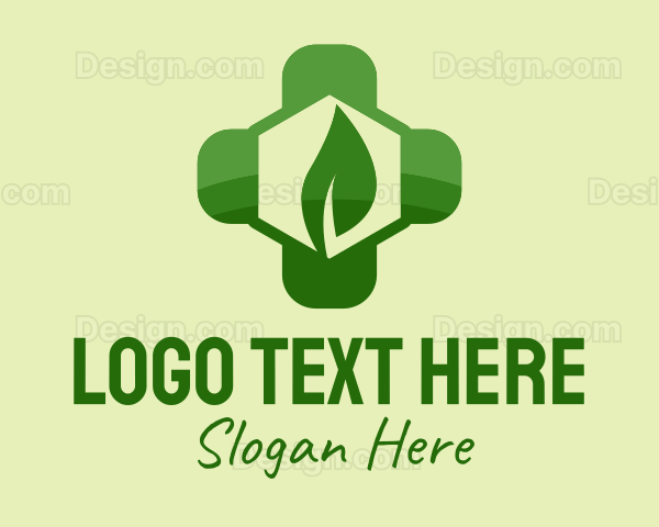 Green Leaf Cross Logo