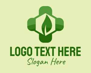 Green Leaf Cross  logo