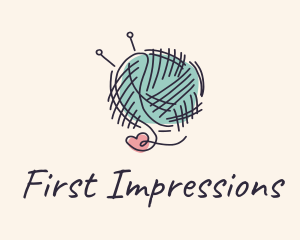 Heart Knitting Thread logo design