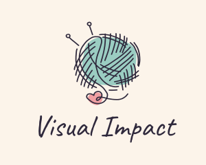 Heart Knitting Thread logo design