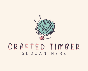 Heart Knitting Thread logo design