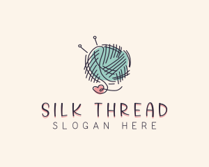 Heart Knitting Thread logo design