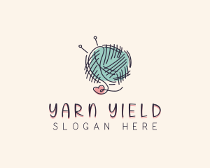 Heart Knitting Thread logo design