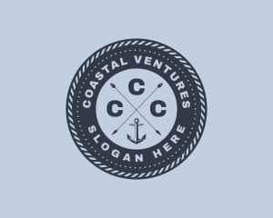 Ocean Marine Anchor logo design