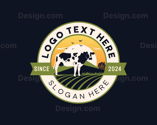 Cow Farm Cattle Logo