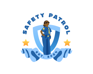 Police Woman Officer logo