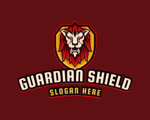 Wild Lion Shield logo design