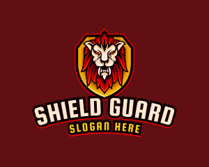 Wild Lion Shield logo design