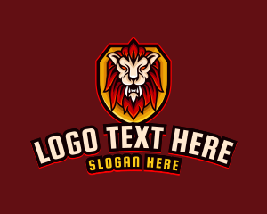 Shield - Wild Lion Shield logo design