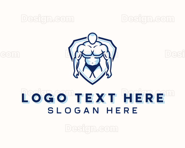 Muscular Fitness Man Logo