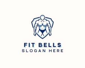 Muscular Fitness Man logo design