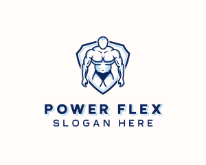 Muscular Fitness Man logo design