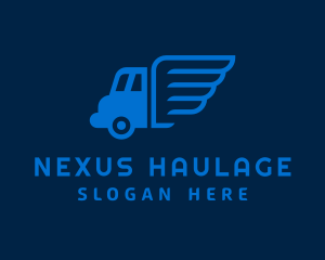 Wings Truck Delivery logo design