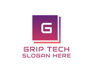 Gradient Tech Square logo design