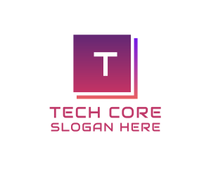 Gradient Tech Square logo design