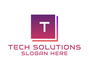 Gradient Tech Square logo design