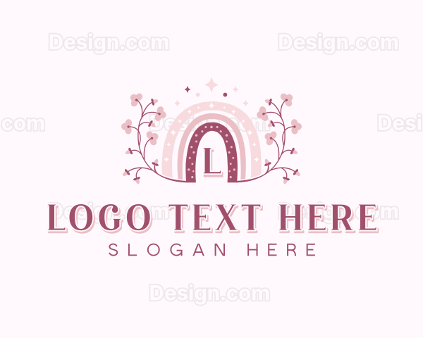 Floral Wreath Rainbow Logo