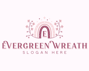 Floral Wreath Rainbow logo design