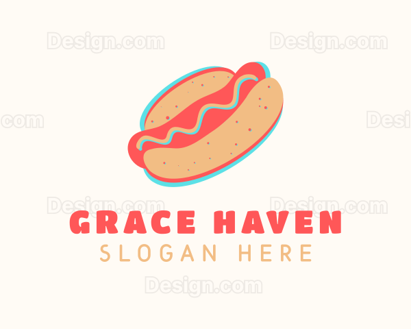 Hot Dog Bun Anaglyph Logo