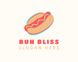 Hot Dog Bun Anaglyph logo design