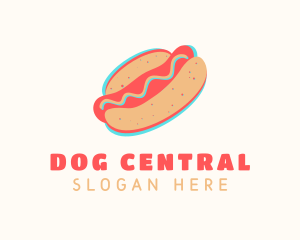 Hot Dog Bun Anaglyph logo design