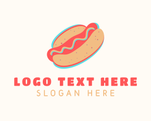 Bun - Hot Dog Bun Anaglyph logo design