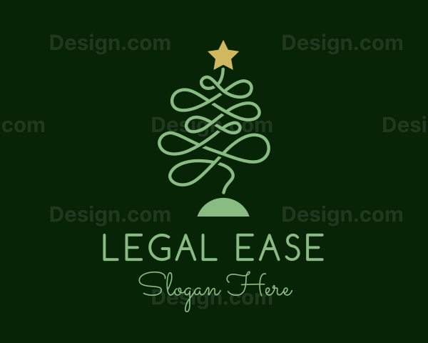 Monoline Christmas Tree Logo